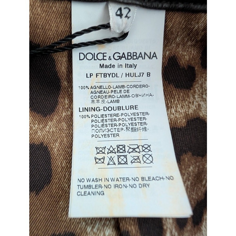 DOLCE GABBANA Leather Pleated High Waisted Trousers Pants Women Made in Italy 42 - Picture 14 of 14
